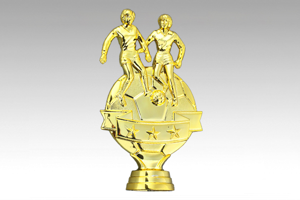 Sportfigur Fussball Zweikampf Damen 14 cm (gold) 