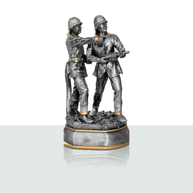 Resinfigur 2 Feuerwehrmänner 30,0 cm 