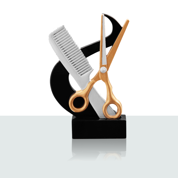 Resinfigur Friseur 14,4 cm 