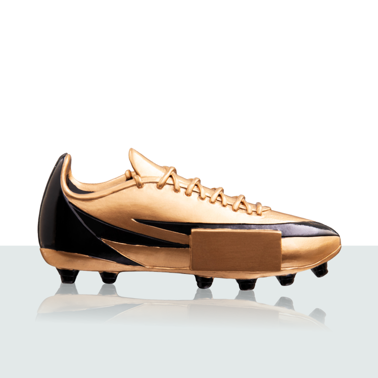 Resinfigur Fußballschuh gold 