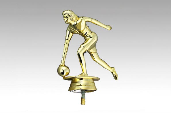 Sportfigur Bowlerin gold 10 cm 