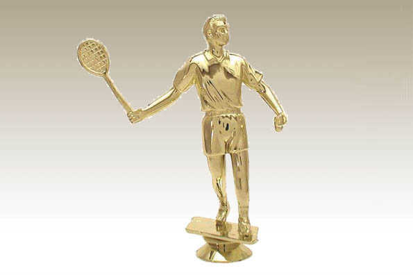 Sportfigur Badminton Herren 14,6 cm  (gold) 