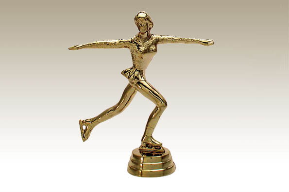 Sportfigur Eiskunstlauf Damen 11,7 cm gold 