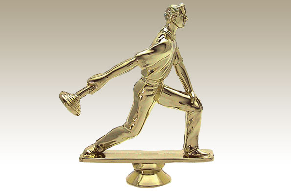 Sportfigur Eisstock 12 cm gold 
