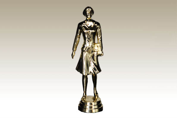 Sportfigur Geschäftsfrau 15,2 cm gold 