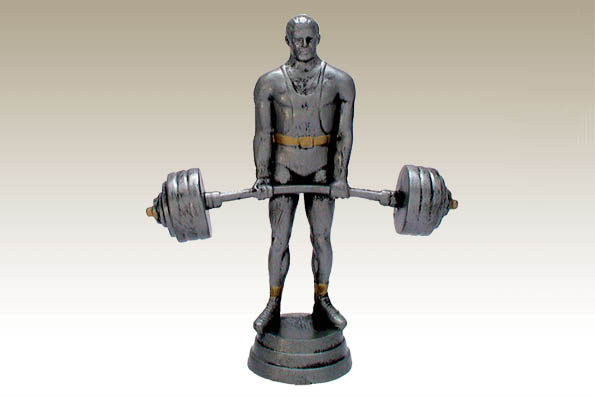 Sportfigur Gewichtheber 12,5 cm resin 