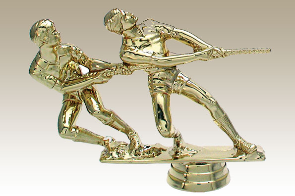 Sportfigur Tauziehen 10,8 cm gold 