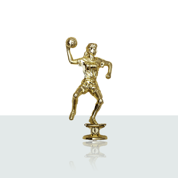Sportfigur Damen-Handball 13,4 cm gold 