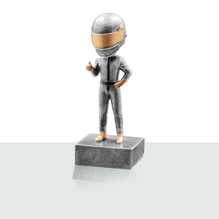 Resinfigur Rennfahrer 10,2 cm 