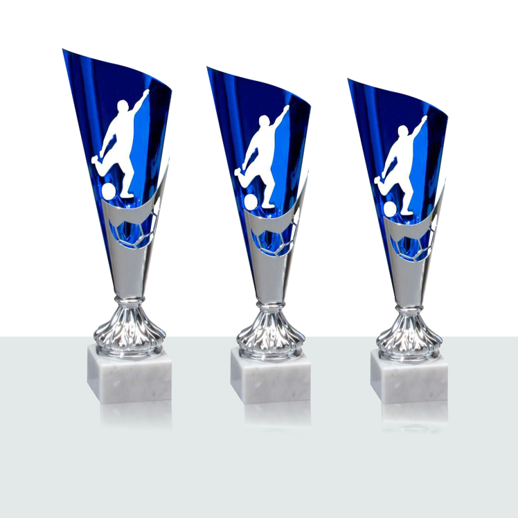 Pokal Serie Soccer silber-blau 