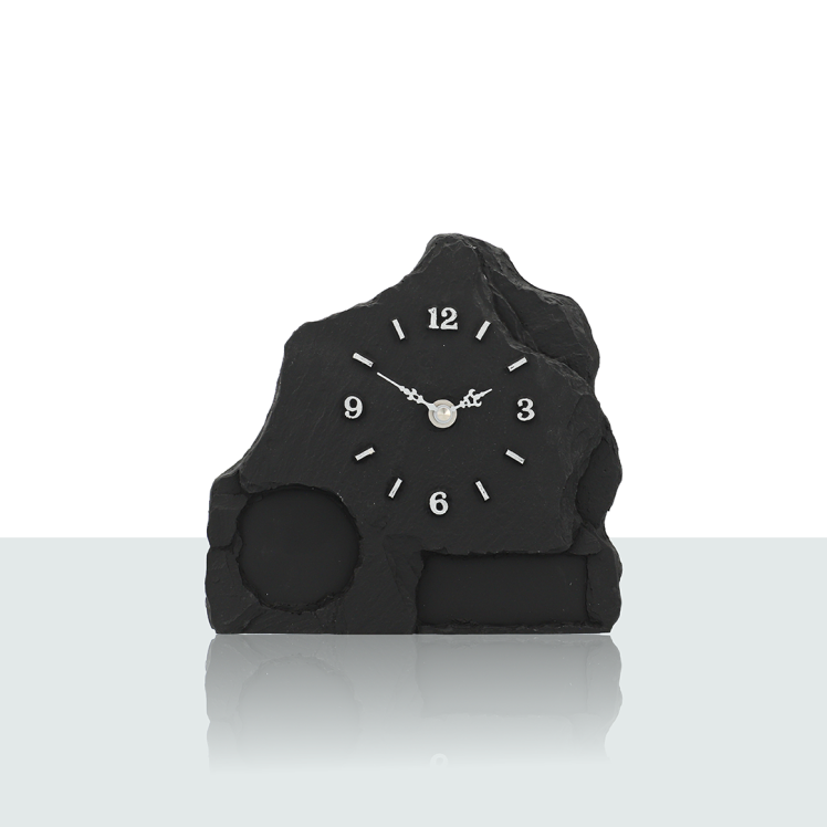 Uhr im Schieferlook 18 cm 