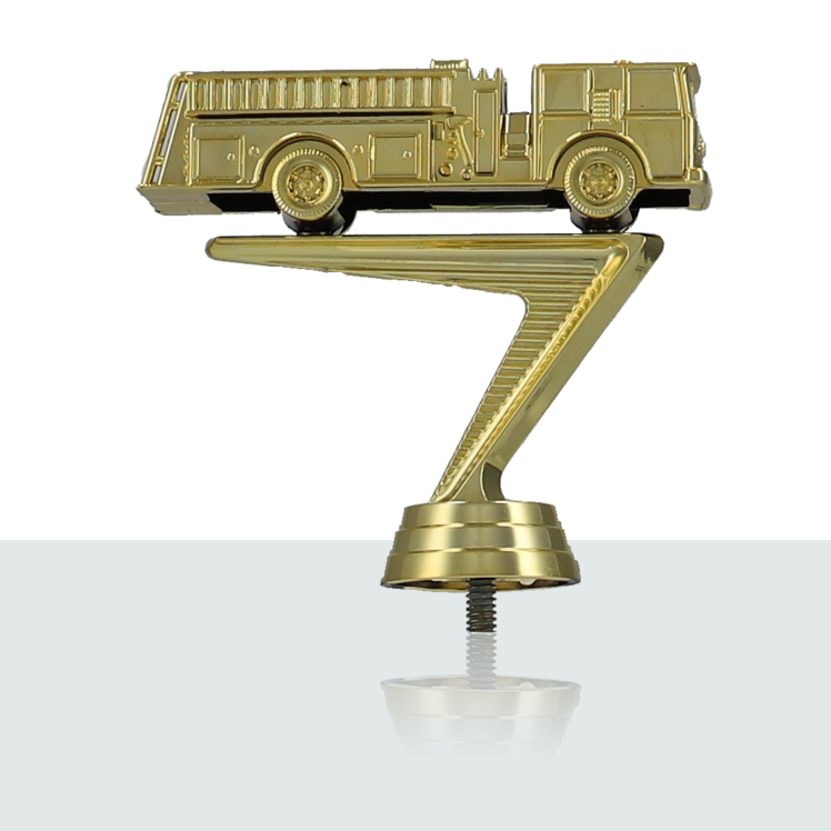 Sportfigur Feuerwehr Auto 10,3 cm gold 