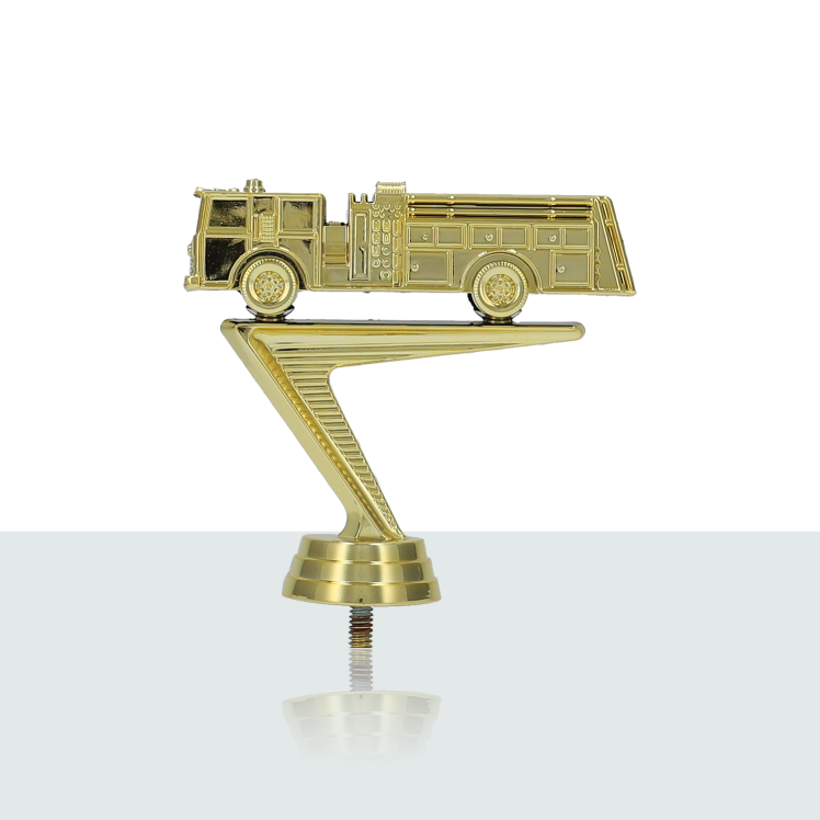Sportfigur Feuerwehr Auto 10,3 cm gold 