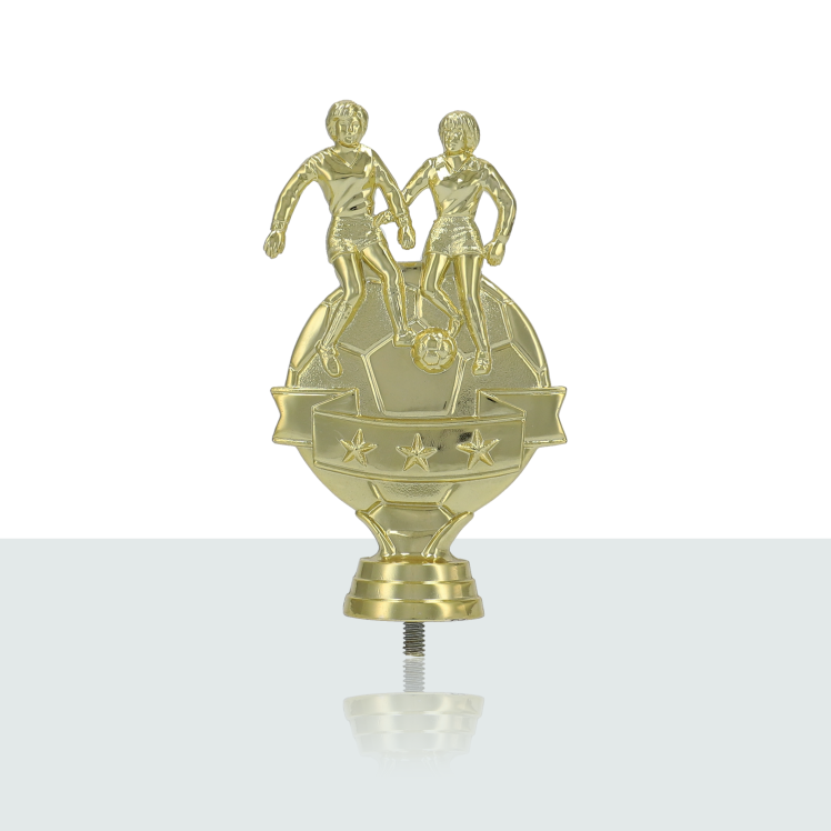 Sportfigur Fussball Zweikampf Damen 14 cm (gold) 